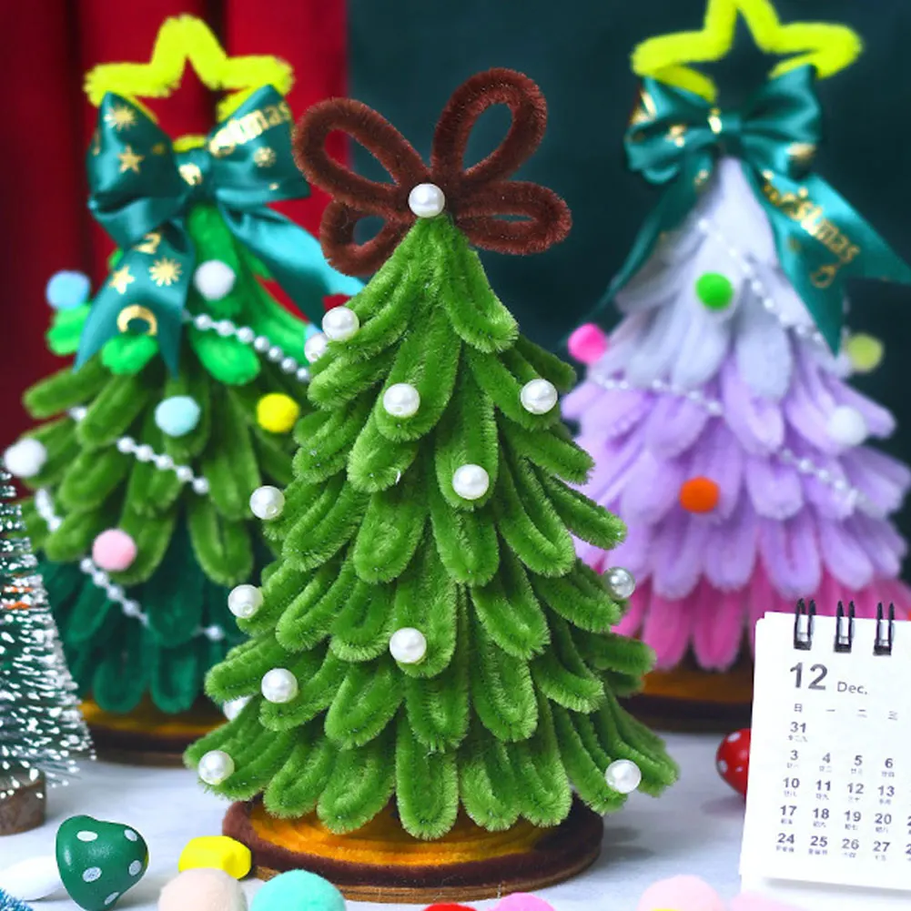 Handmade 18/20CM DIY New Year Gift Artificial Christmas Tree Desktop Christmas Tree Decoration Office Home Christmas Decor