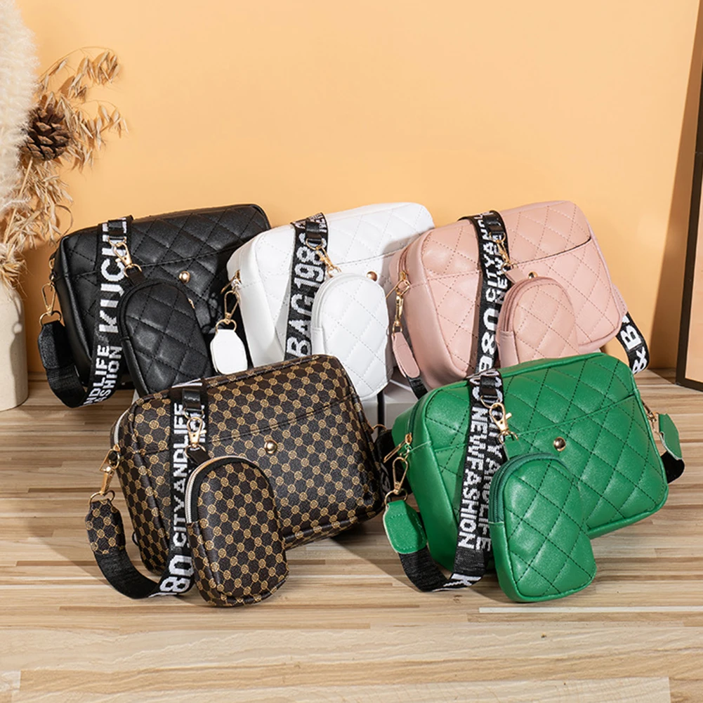 Sexy Dance Checkered Crossbody Bags,Checkered Tote Shoulder Bag,PU Vegan  Leather Shoulder Satchel Bag,Big Capacity Handbag With Coin Purse including  3 Size Bag 