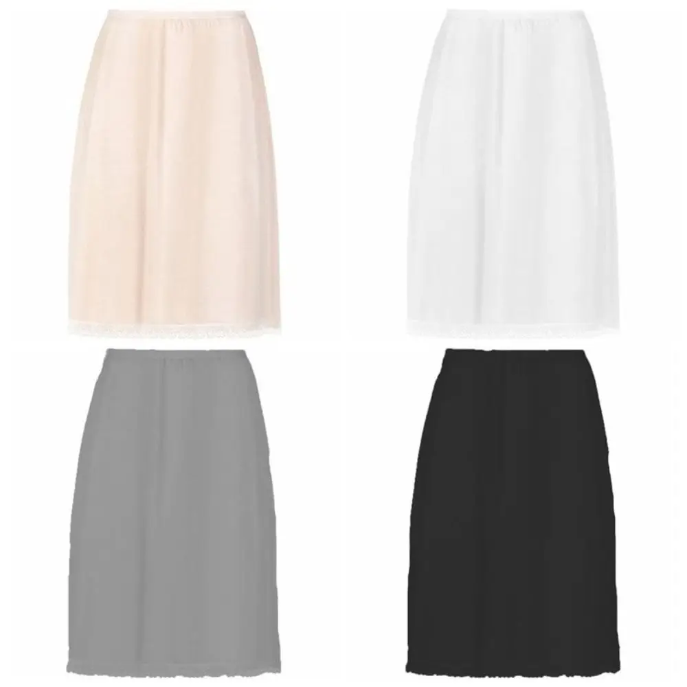 Lace Flower Women Short Petticoat A-line Thin Safety Underskirt Slips Pure Color Base Petticoat Half Slips Dress Girl petticoat skirt petticoat underskirt wedding underskirt flower girl underskirt wedding petticoat