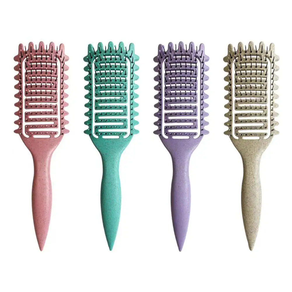 Curl Defining Brush,Hair Comb For Curly Hair,Curl With Prongs Define Styling Brush,Curved Vented Detangling Brush Styling Tool