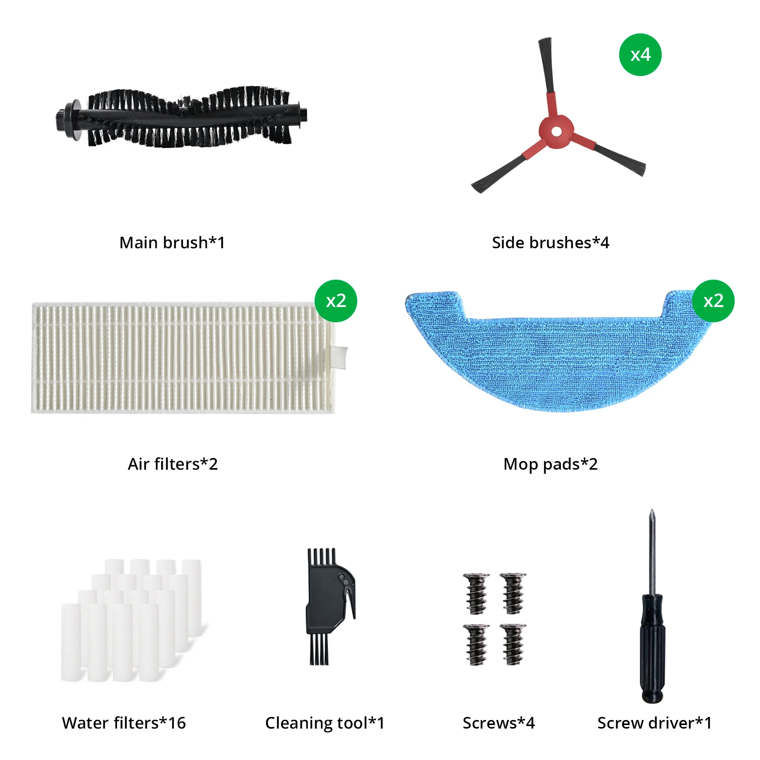 360 C50 Robot Vacuum and Mop Accessory kit, Replacement Parts of 2 Side