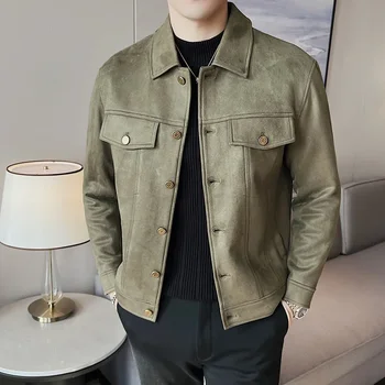 2023 autunno inverno cappotto di lana da uomo di alta qualità corto pied de poule Slim Fit giacche moda uomo Casual Business Social cappotti 1