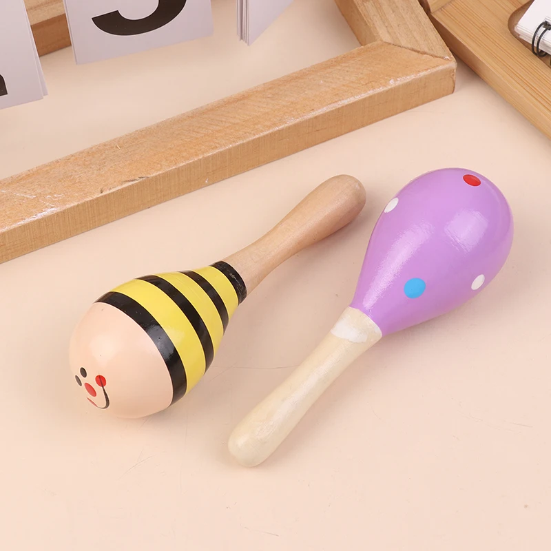Montessori Wooden Toys Baby Sand Hammer Early Education Music Development Instrument Puzzle Games Toys For Children 1 2 3 Years