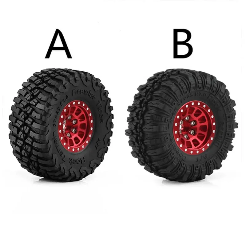 RC Car Wheels 4PCS TRX4M 1 Inch Metal Wheels with Tires Upgrade Set For 1/18 RC Crawler