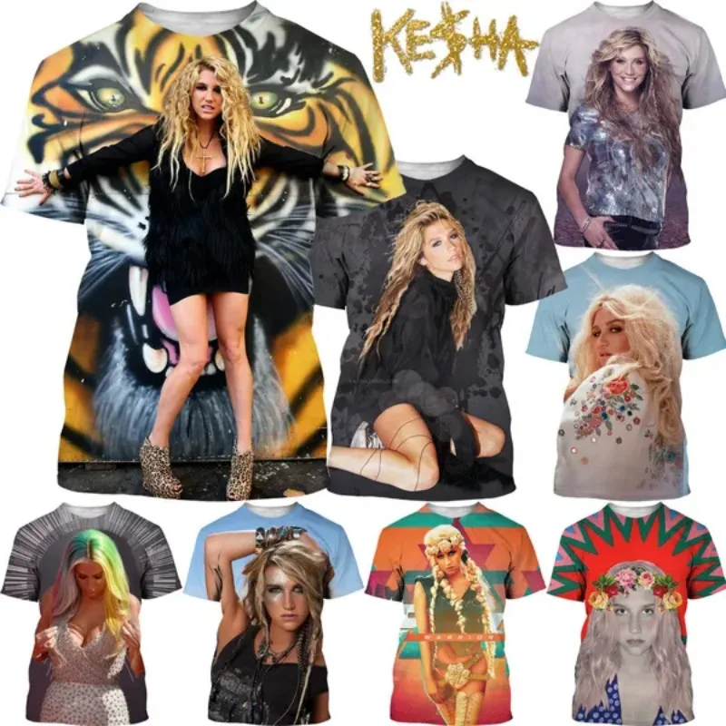 

3D Printing Pop Singer Kesha Men's and Women's Casual Harajuku T-shirt Cosplay Men's Clothing Quality Haikyuu T-shirt for Men