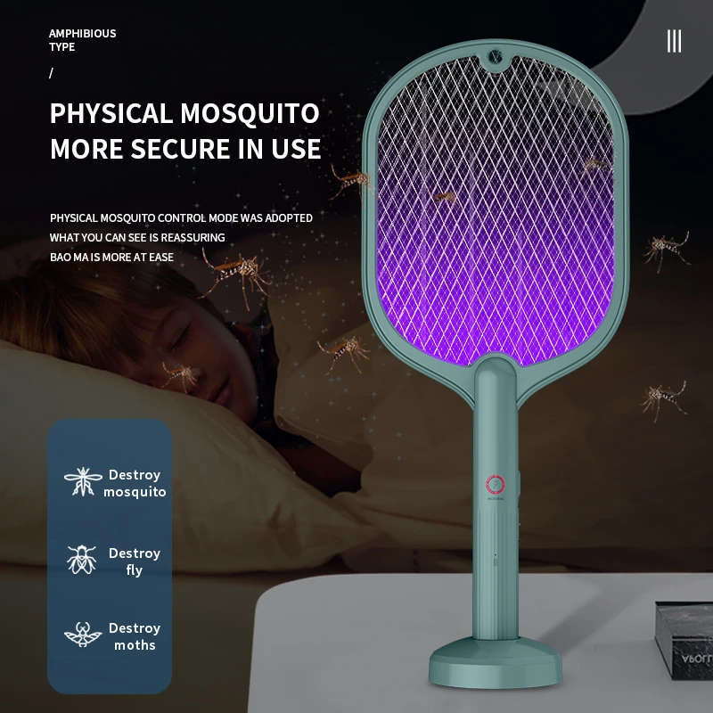 Xiaomi-Lâmpada Inteligente Assassino Mosquito Doméstico, Choque Elétrico, Mosquito Swatter, USB Recarregável, Bug Zapper Trap, Novo, 2 em 1