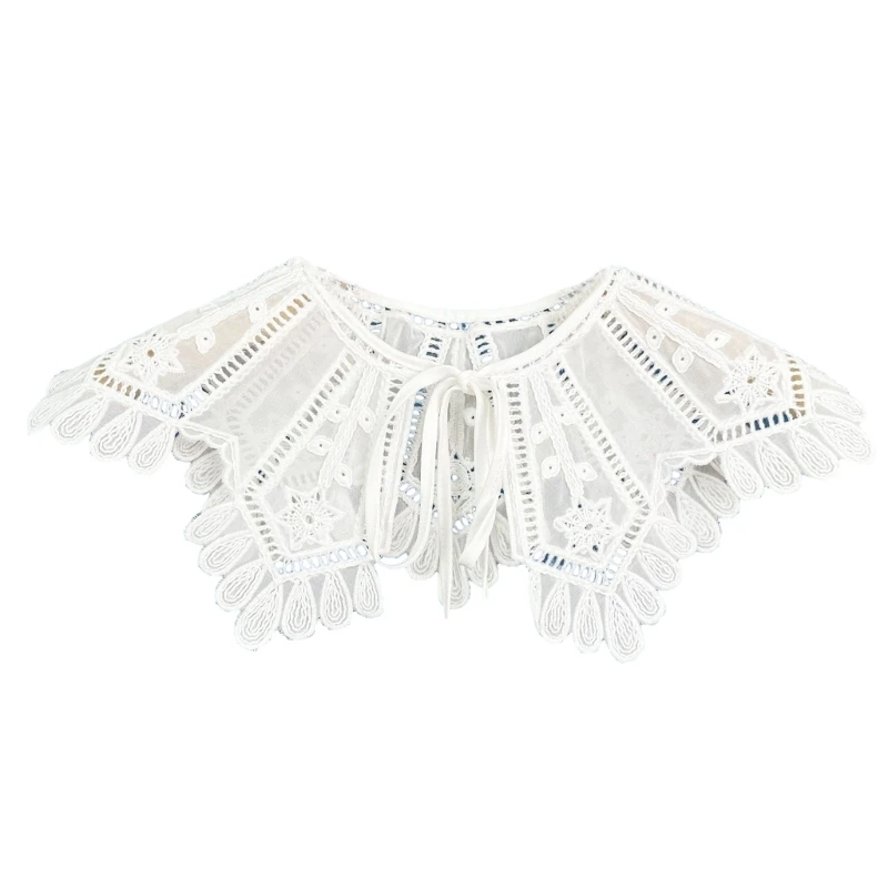 

Y166 Dress False Collar Flower Detachable Collar Shawl Neckwrap for Women Female Blouse Shirt Choker Collar Accessories