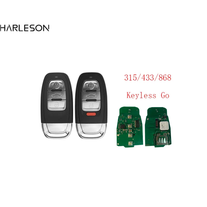 Car Remote Control Key For Audi A4 A5 A6 A7 A8 8T0959754J 8T0959754F 8T0959754T 315MHz 434MHz 868MHz Keyless Go Promixity Card