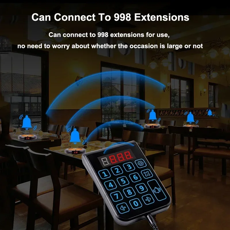 Restaurant Pagers Wireless Calling System 10 Vibrator Coaster Buzzer Beeper Receivers Queuing For Coffee Food Truck Bar Hotel
