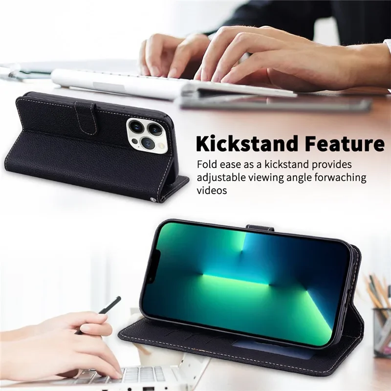 Matte Black Flip Wallet Phone Case - Premium Protective Cover