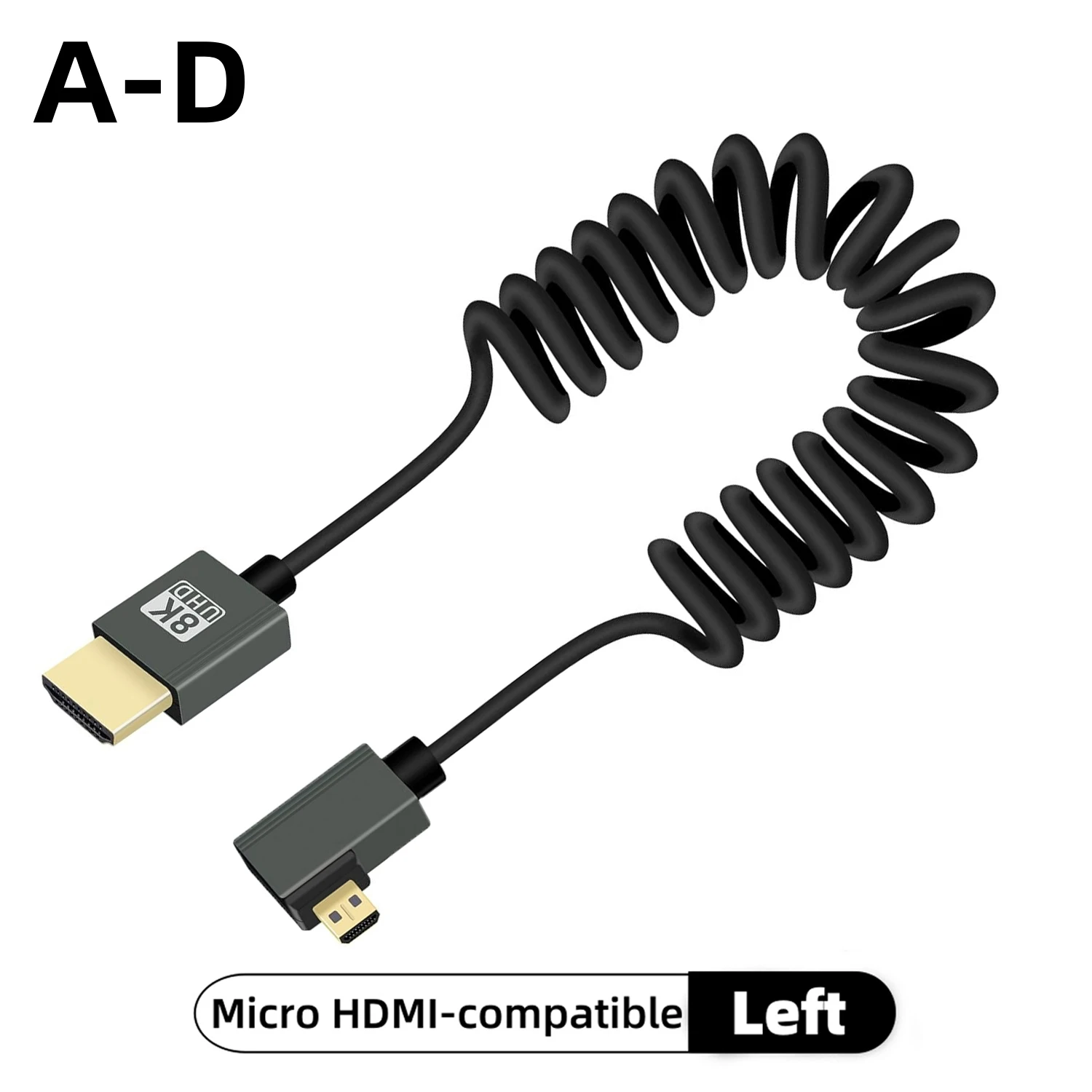 Ultra High-Speed Coiled 8K HDMI Cable with eARC and HDR Support for Cameras, Monitors, and Gaming​​