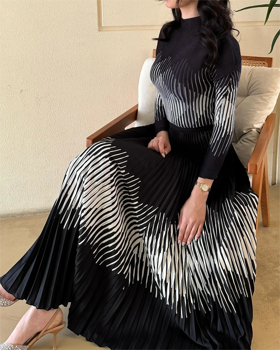 EGRM مياكي مطوي 2 قطعة مجموعات النساء طويلة الأكما...