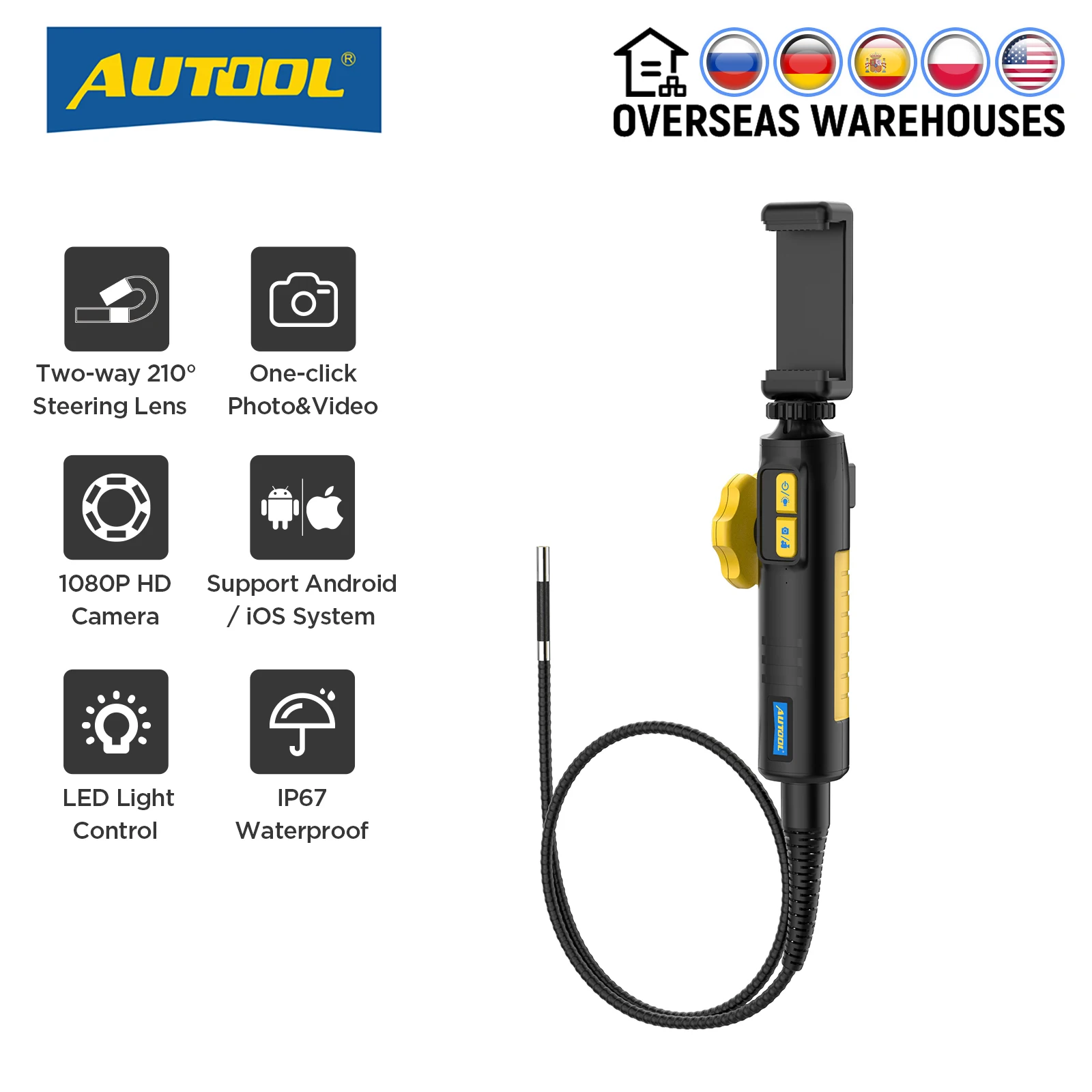 AUTOOL-SVB302-Car-Endoscope-1080HD-210-Multilingual-LED-Light-Autofocus ...