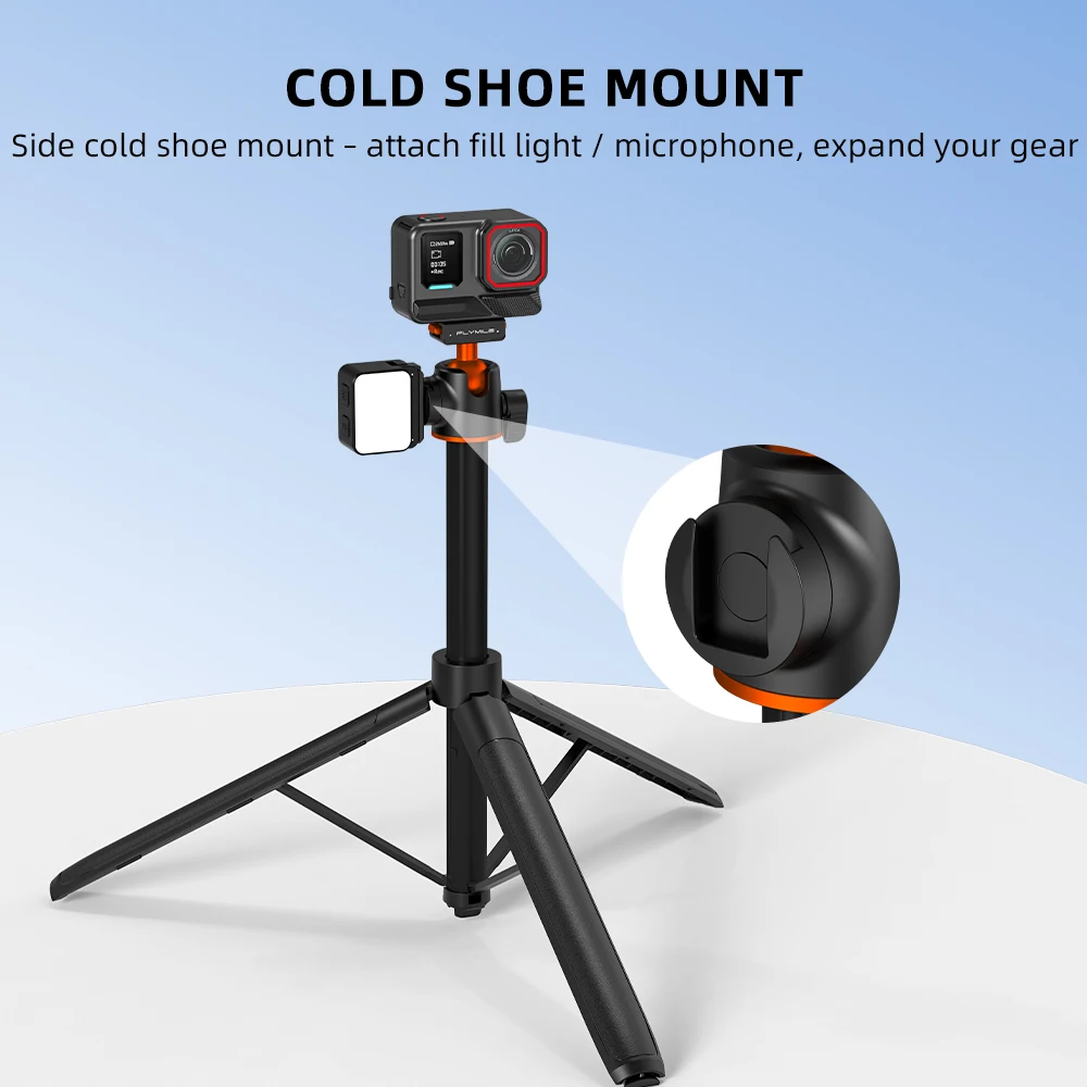 Insta360 Ace Pro 2/X5 액세서리용 Flymile 마그네틱 삼각대 셀카봉 퀵 릴리스 베이스 마운트 삼각대 140CM 확장형 로드