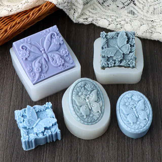 Flower Butterfly Silicone Soap Mold Plant Pattern Butterfly Cake Decoration Molds Aroma Gypsum Gift Chocolate Mousse Making Tool