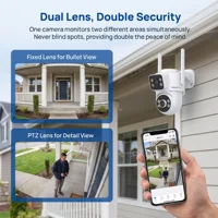 Caméra de surveillance WiFi ARCCTV 8MP 4K à double objectif HD, conversation bidirectionnelle, suivi automatique, caméra de sécurité extérieure, vision nocturne couleur 4