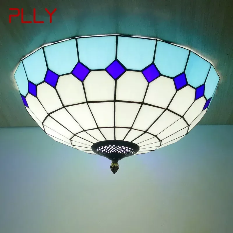 

PLLY, потолок Тиффани, фотообои, Средиземное море, спальня, кабинет, Современная креативная барная стойка, коридор, цветной стеклянный потолок, Фотоэлементы