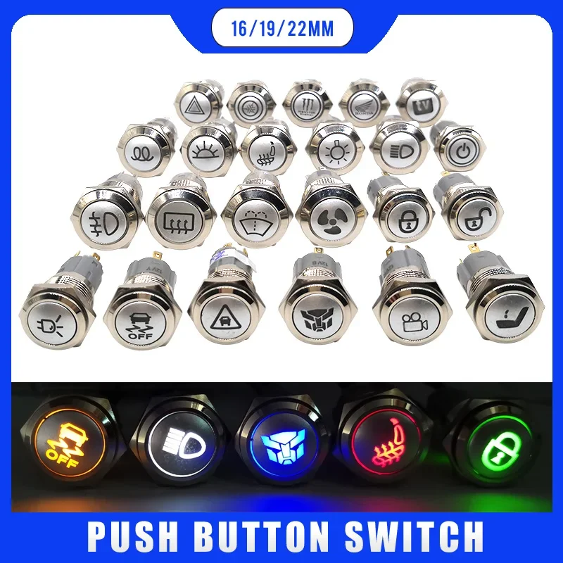 INTERRUTTORE PULSANTE AUTOFISSIFICANTE LED 19mm con protezione
