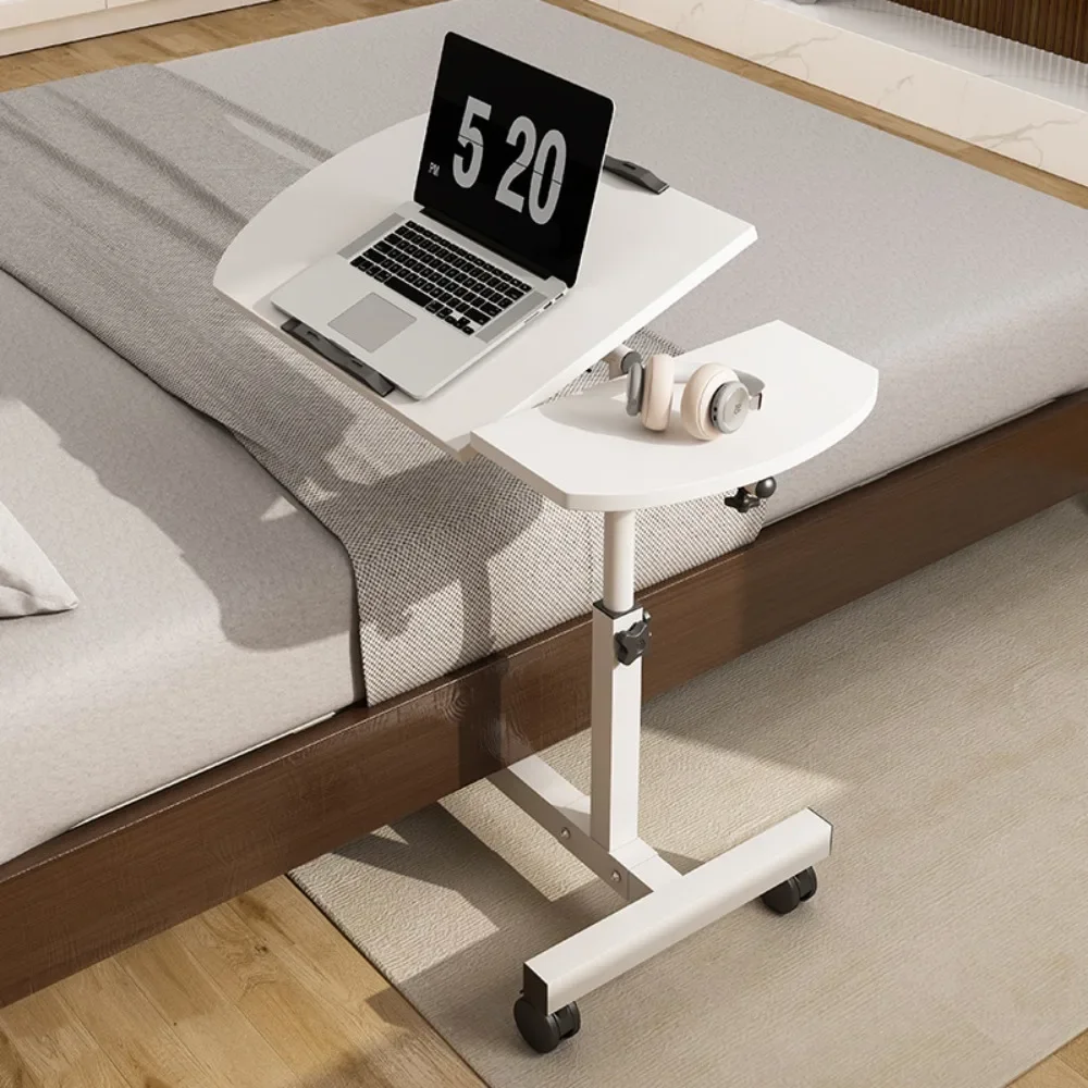 Lifting Mobile Computer Desk Foldable 360&deg; Rotating Plate Double Anti-slip Strips Height Adjustable Portable Home Sofa Tables side table c shaped end table for couch bed tv tray for eating on couch small end tables small spaces easy assembly