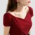 Fashion Women Spring Summer Style Cotton Blouses Shirts Women Casual Short Sleeve V-Neck Solid Loose Blouses Women Tops DF3492