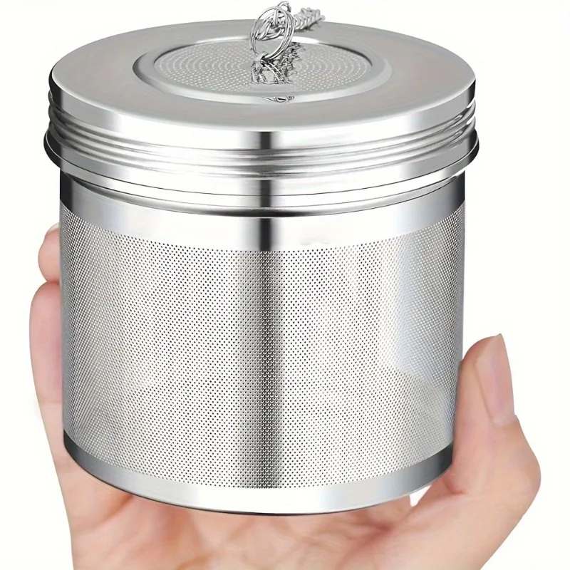 Large 304 Stainless Steel Tea Ball Infuser for Loose Leaf Tea and Spice Balls for Cooking Soups, Threaded Lid, Chain Hook