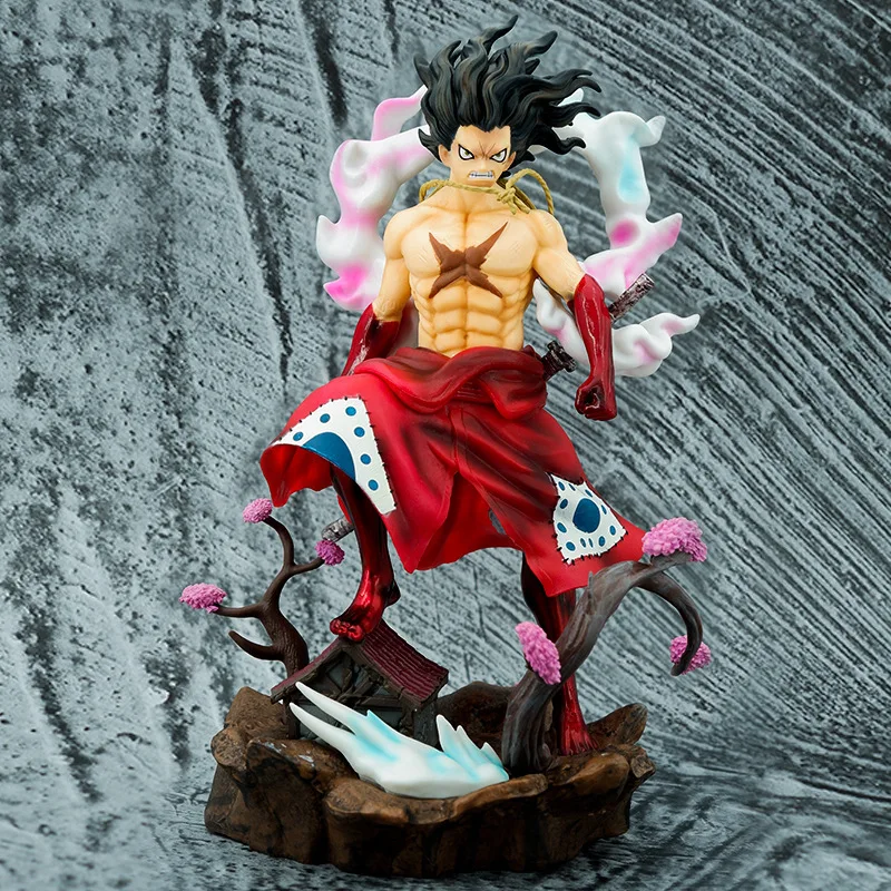 thumbnail image 1 of Figura de anime GK One Piece de 26 cm, Wano Gear 4, Luffy, 2 piezas de cabeza, estatua, figuras coleccionables, modelo de decoración, juguete, regalo de Navidad, 1 of 5
