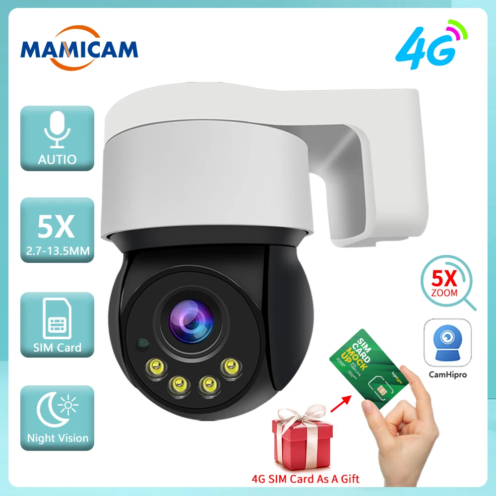 4K/8MP 4G SIM Karte IP Kamera 1080P HD WIFI PTZ Dome Überwachung ...