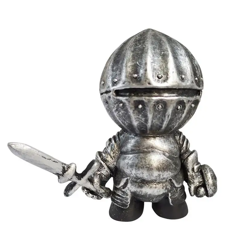 Knight Gnomi Garden Statue Guard Cross Temprla Dwarf Guard Armor Samurai Miniature European Knight Resin Decoration Accessories