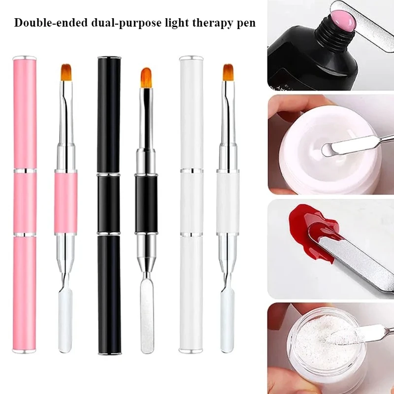 Dual Ended Poly Nail Gel Brush Picker 2 IN 1 Design Nail Brush and Spatula Stainless Steel Gel For Nails Extension Tool Nail Art Brushes Nail Brushes Nail Art Tools Gel Nail Tools