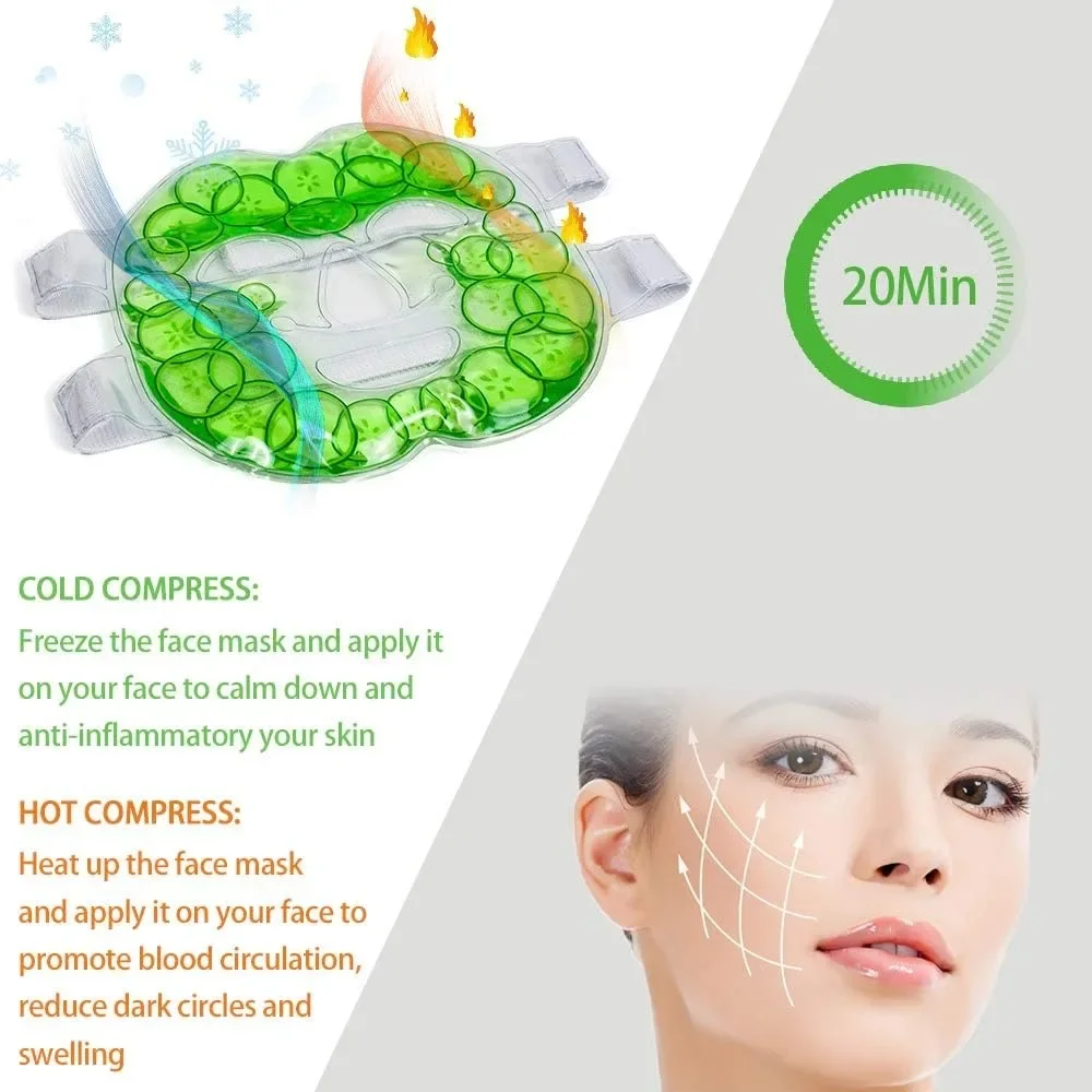 Cold Gel Face Mask Cooling Ice Face Eye Mask Reduce Face Puff Face Eye Masks for Woman Sleeping Pressure Headaches Skin Care