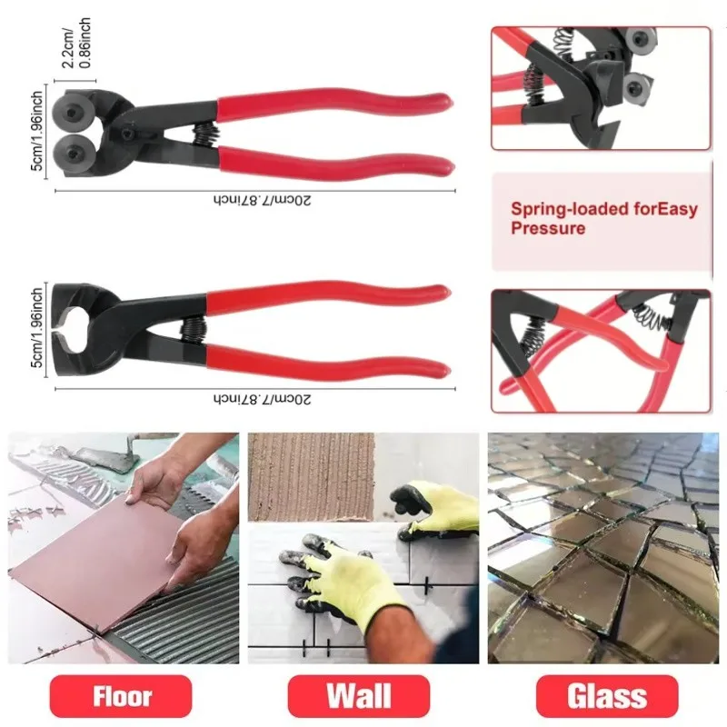 Professional Mosaic Nippers 1pc 8 Inch Heavy Duty Glass and Tile Nippers Cutting Porcelain Ceramic Mirror Score Tile Tool