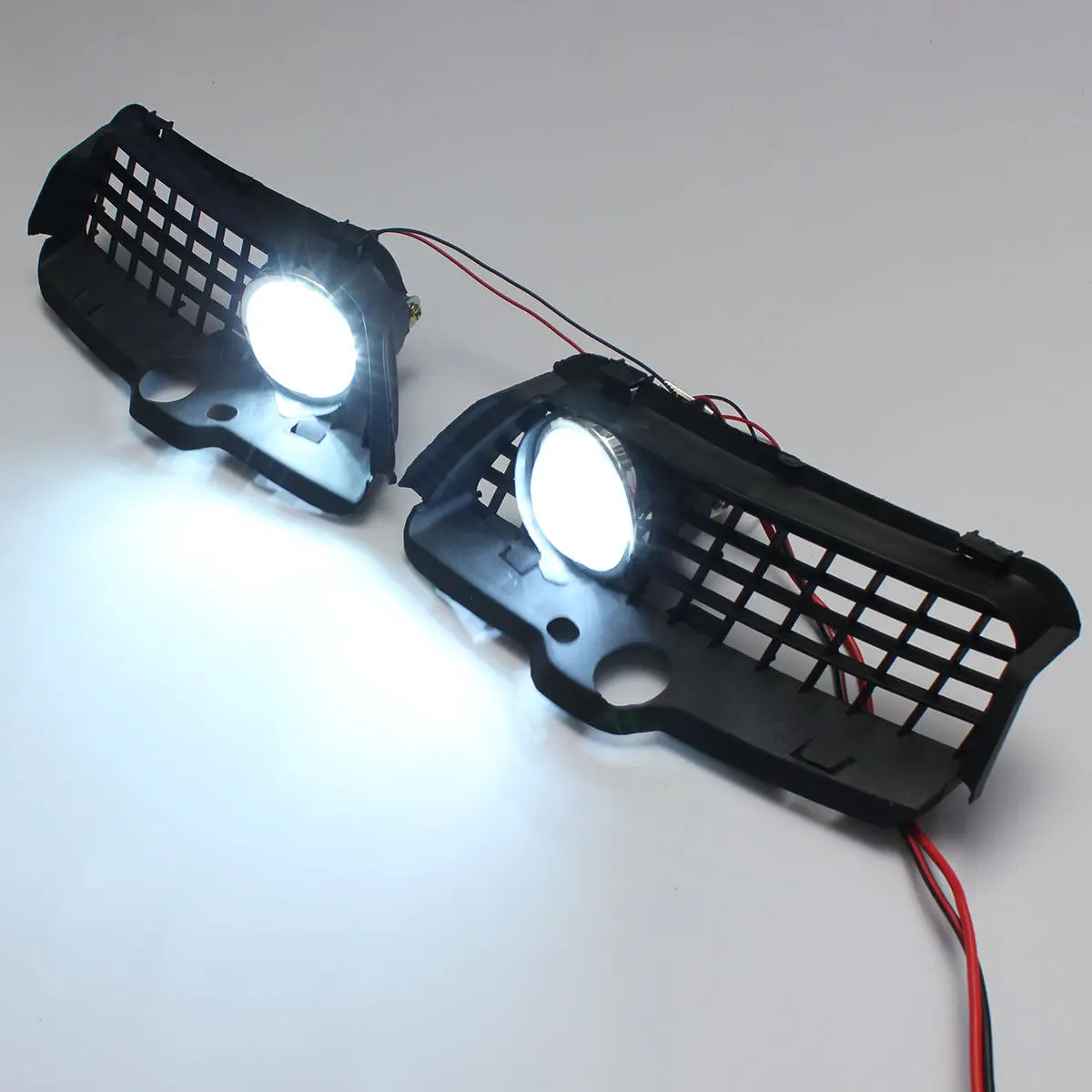 A82M-폭스바겐 MK3 골프 제타 1992-1998 프론트 범퍼 그릴 6000K 화이트 LED DRL 주행 안개등 자동차 액세서리