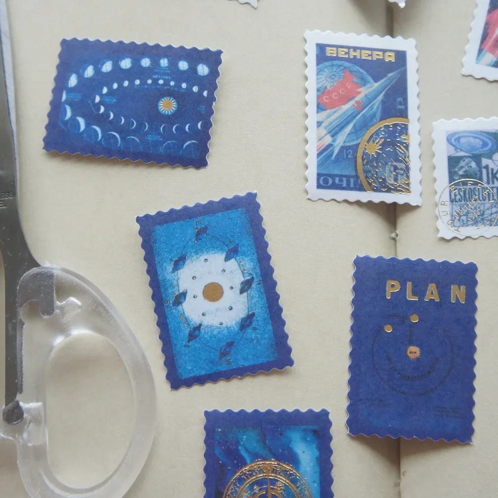 

28pcs Legend of Moon and Constellation Stamp Style Paper Sticker As Gift Scrapbooking DIY Gift Packing Label Decoration Tag