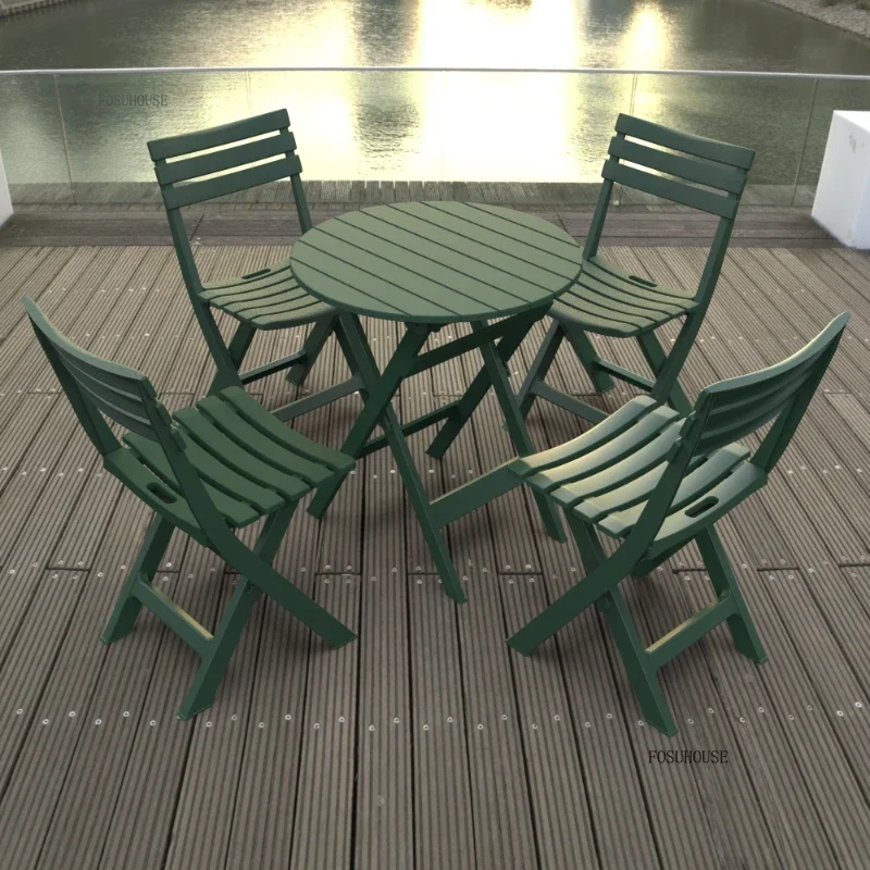 Creative Convenient Garden Chairs for Coffee Shops Folding Back Waterproof Chair Modern Plastic Garden Furniture for Terrace