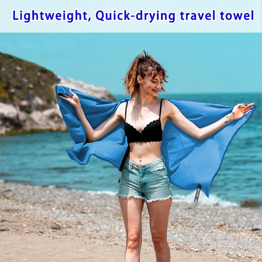 1-pcs Quick drying microfibre sports towel, lightweight and fast drying travel towel, ideal for camping, hiking, gym, yoga. 6