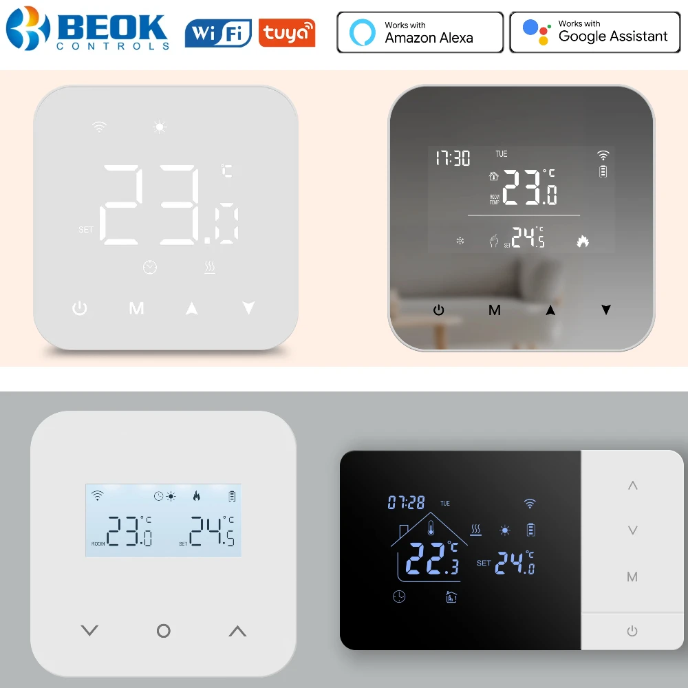 เทอร์โมสตัทหม้อต้มน้ำอัจฉริยะ Beok Tuya เชื่อมต่อ Wifi ควบคุมอุณหภูมิ ใช้พลังงานต่ำ ควบคุมอุณหภูมิด้วยแบตเตอรี่ รองรับ Alexa และ Google Home 1