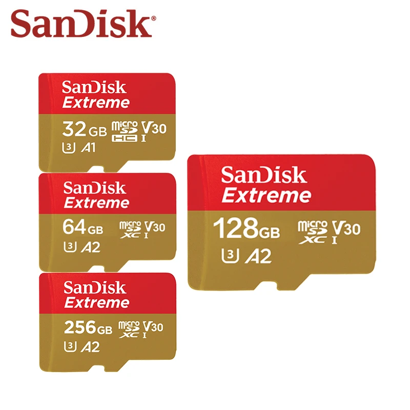 Sandisk Micro Sd Card Extreme A2 V30 U3 Sdxc Flash 32Gb 64Gb 128Gb 256Gb 512Gb 1Tb Microsd 4K 190 Mb/S Tf Card Per Telefono Portatile