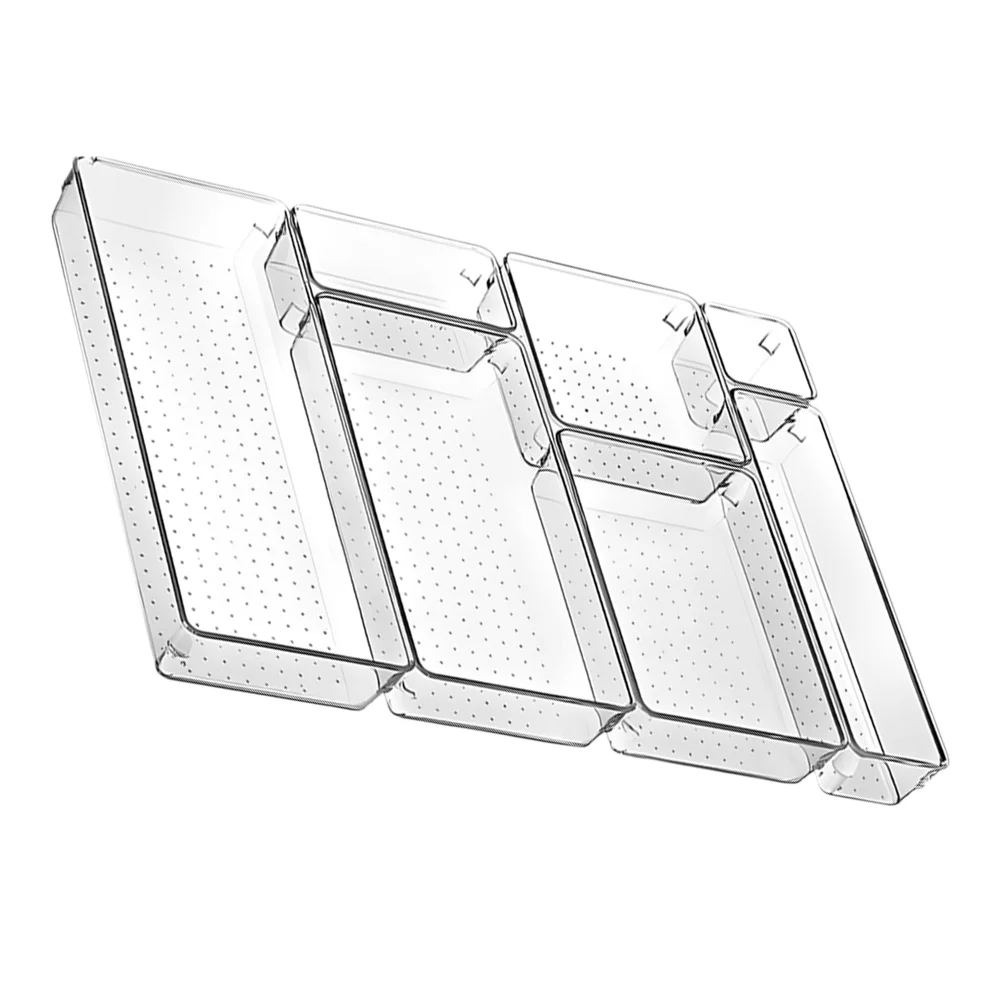 

1 Set of Drawer Organizer Kitchen Drawer Storage Tray Closet Drawer Divider Box Clear Storage Holder