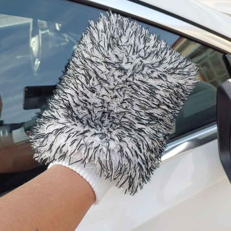 1PC Auto Care Double-faced Glove Car Wash Microfiber Chenille Gloves Thick Auto Cleaning Mitt Wax Detailing Waterproof Brush