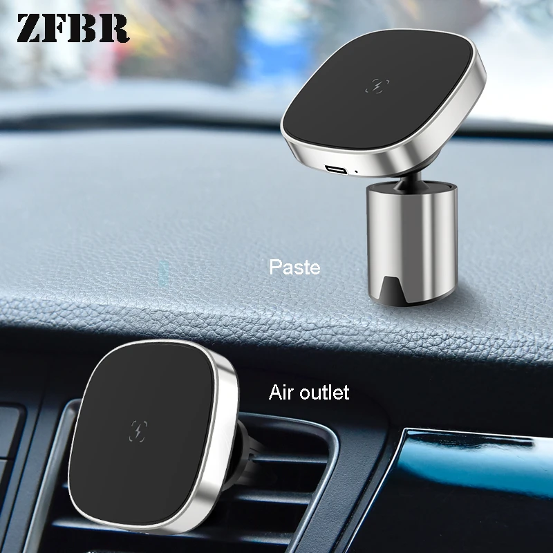 15W Magnetic Wireless Chargers Car Air Vent Stand Mount Phone Holder Fast Charging Station For iPhone 12 13 QI Wireless Charger flexible phone holder