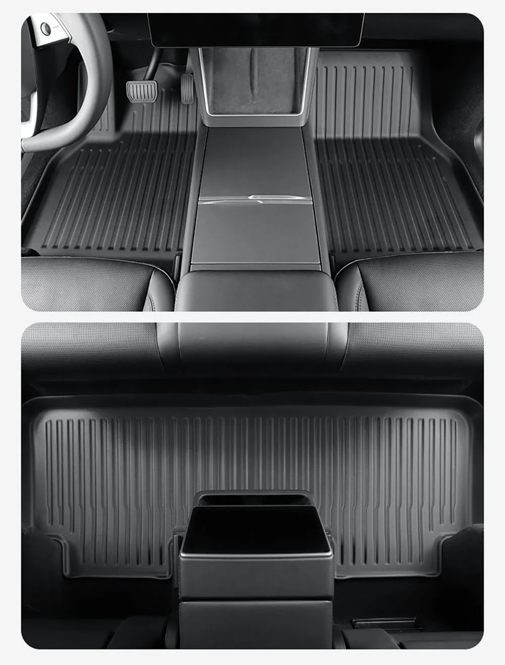 TPE Floor Mats with Carpet & Cargo Liner For Tesla Model Y Juniper Launch 2025 All Weather Non-slip Floor Trunk Backrest Mat