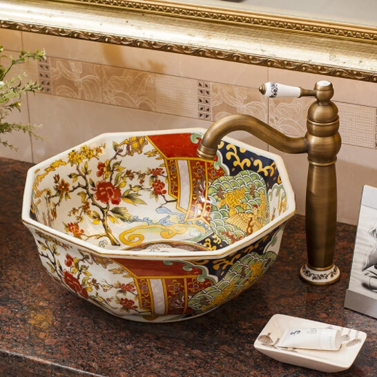 ห้องน้ํา Art อ่างล้างหน้า 410x390x180 มม.เซรามิค Nordic สไตล์โมเดิร์นห้องน้ําอ่างล้างหน้าขายส่ง 3