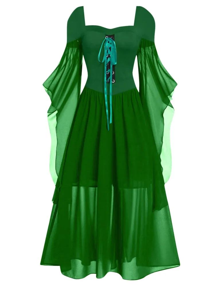 Top Con Volantes Y Hombros Descubiertos, Verde Oscuro | Essentiel