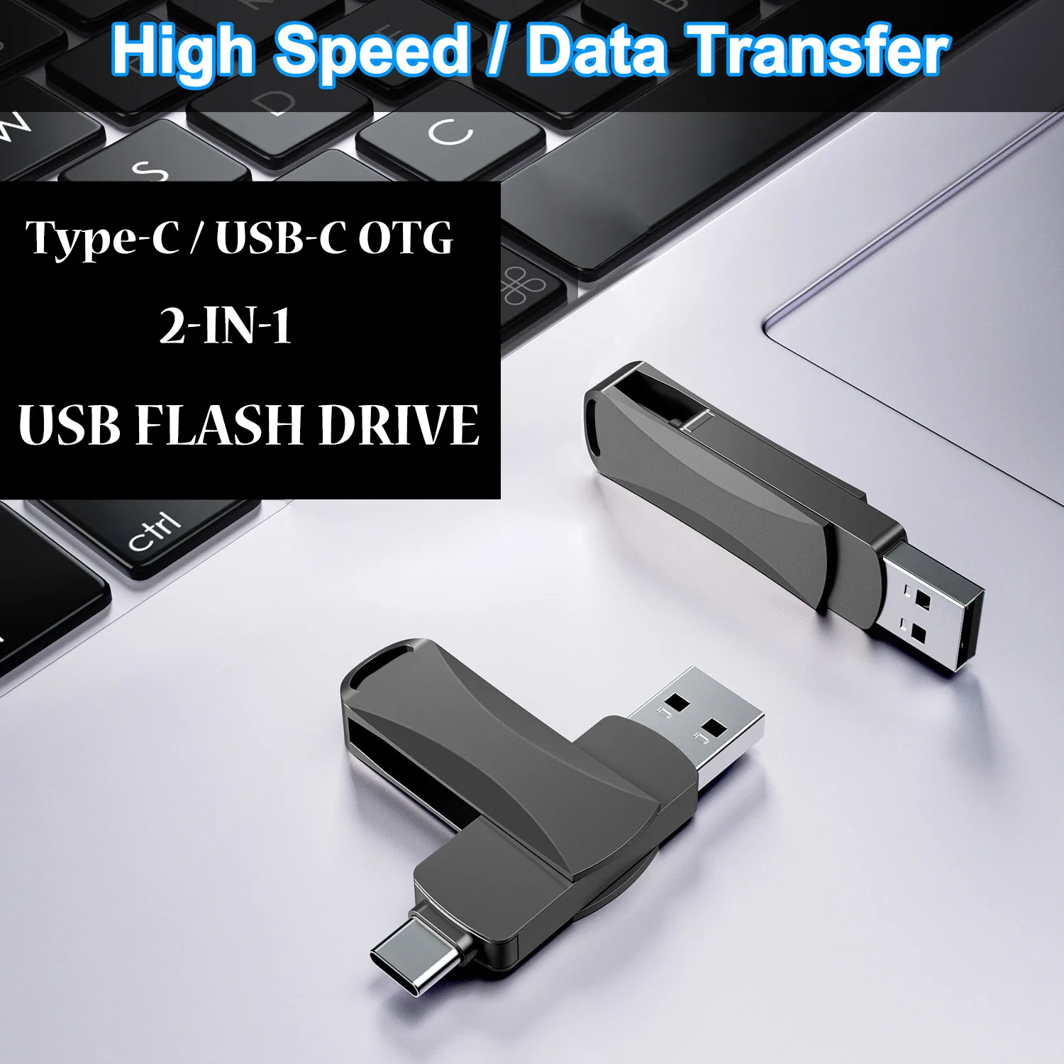 USB 128GB U ũ  2-in-1 Usb ÷ ̺ 64GB 32GB, ޴ -C ̽ ȭ ǻͿ U ũ ޸ ũ