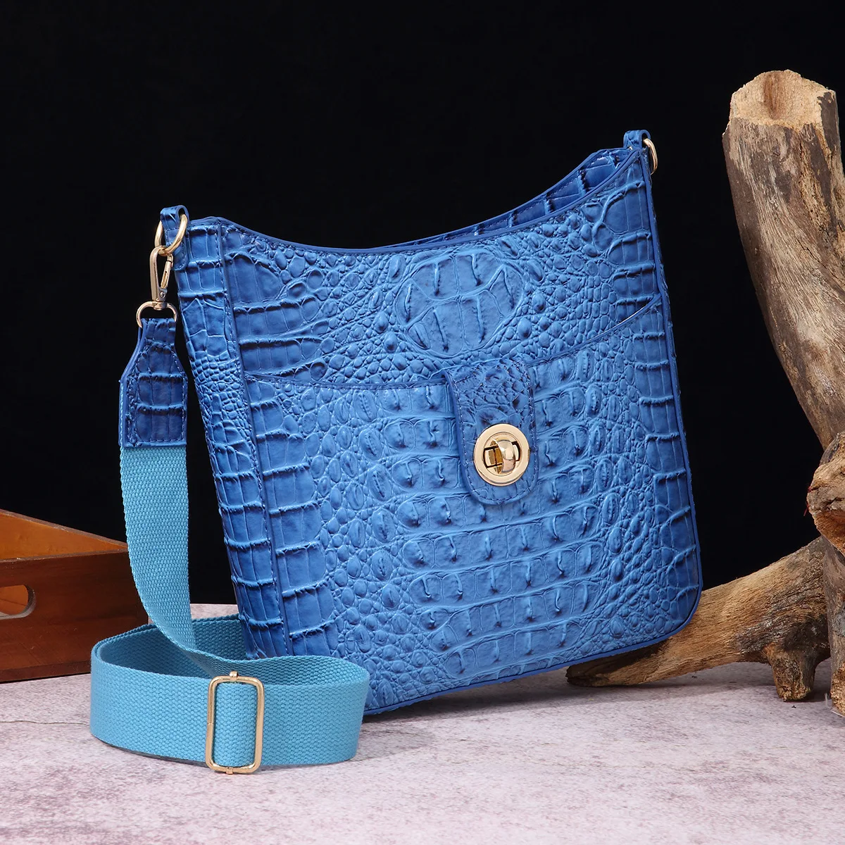 

Crocodile Pattern Handbag, Mini Square Crossbody Bag, Solid Color Flap Purse For Women bolsas para mujeres 가방