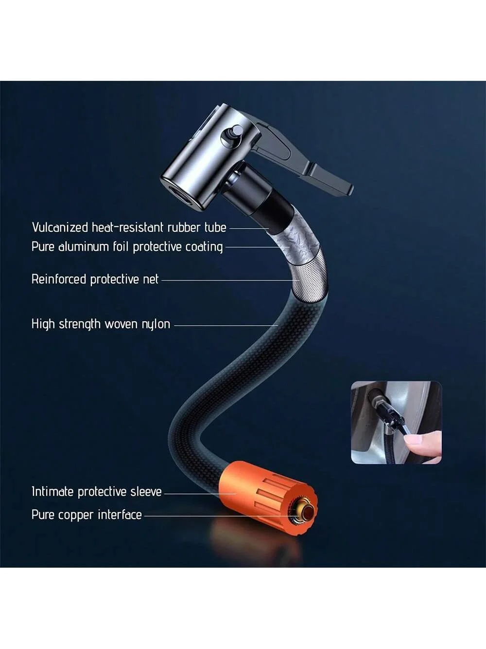 Portable Electric Car Air Pump Mini Wireless Tire Air Pump Inflator Compressor Suitable for Cars, Motorcycles and Bicycles