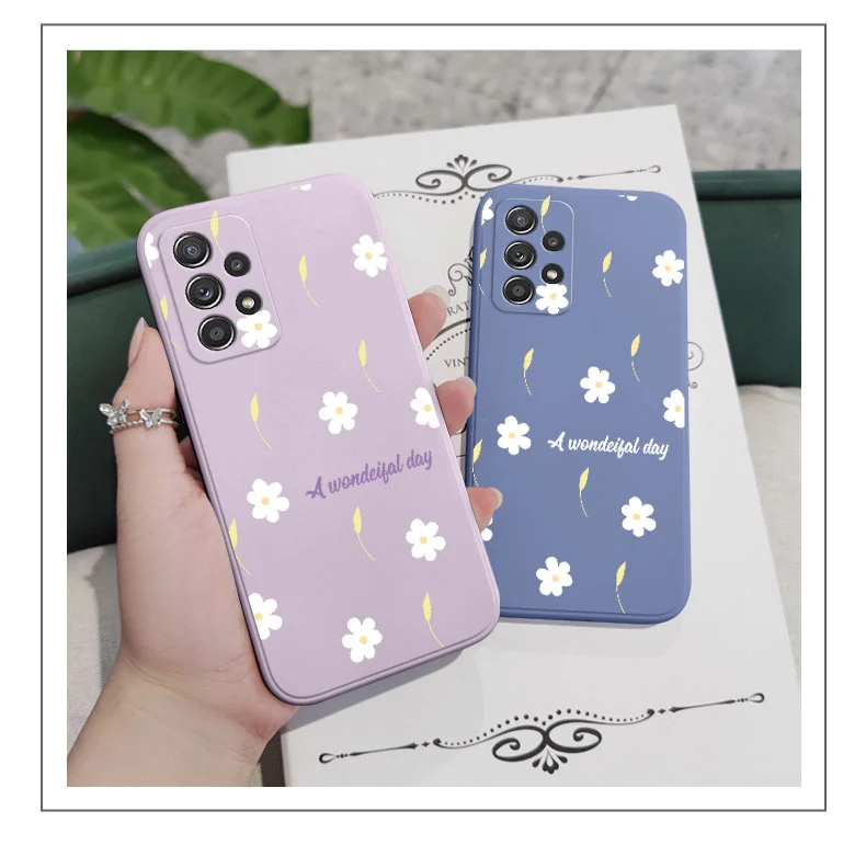 samsung silicone case Nhỏ Cúc Dành Cho Samsung A73 A53 A33 A23 A13 A03S A52 A52S A51 A72 A71 A32 A31 A22 A21S a12 A02S A02 4G 5G Bao kawaii phone cases samsung