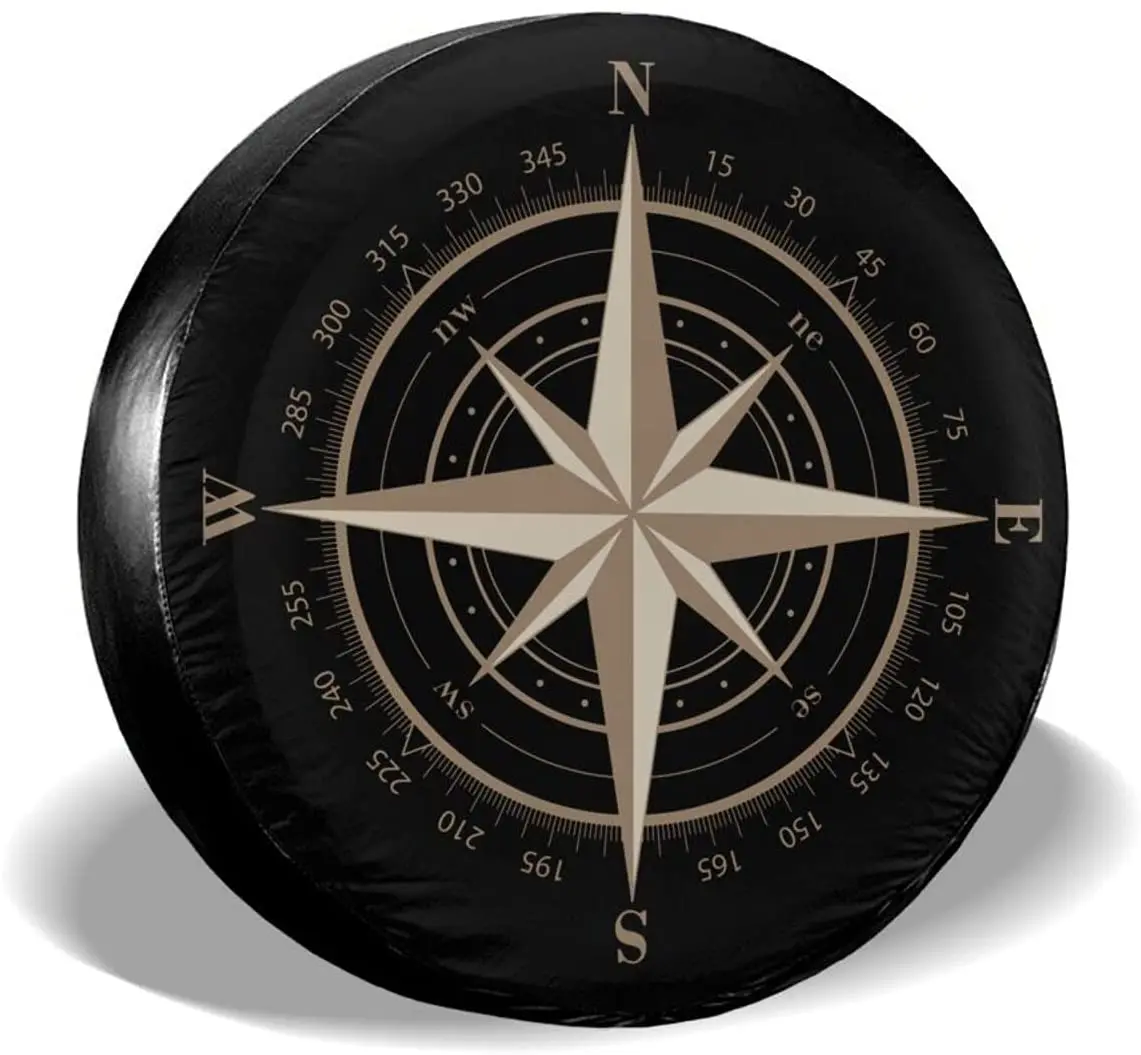

HAINANBOY Spare Tire Covers Compass Shield Wheel Covers Rv Tire Covers Sun-Proof Weather-Proof for Trailer RV SUV