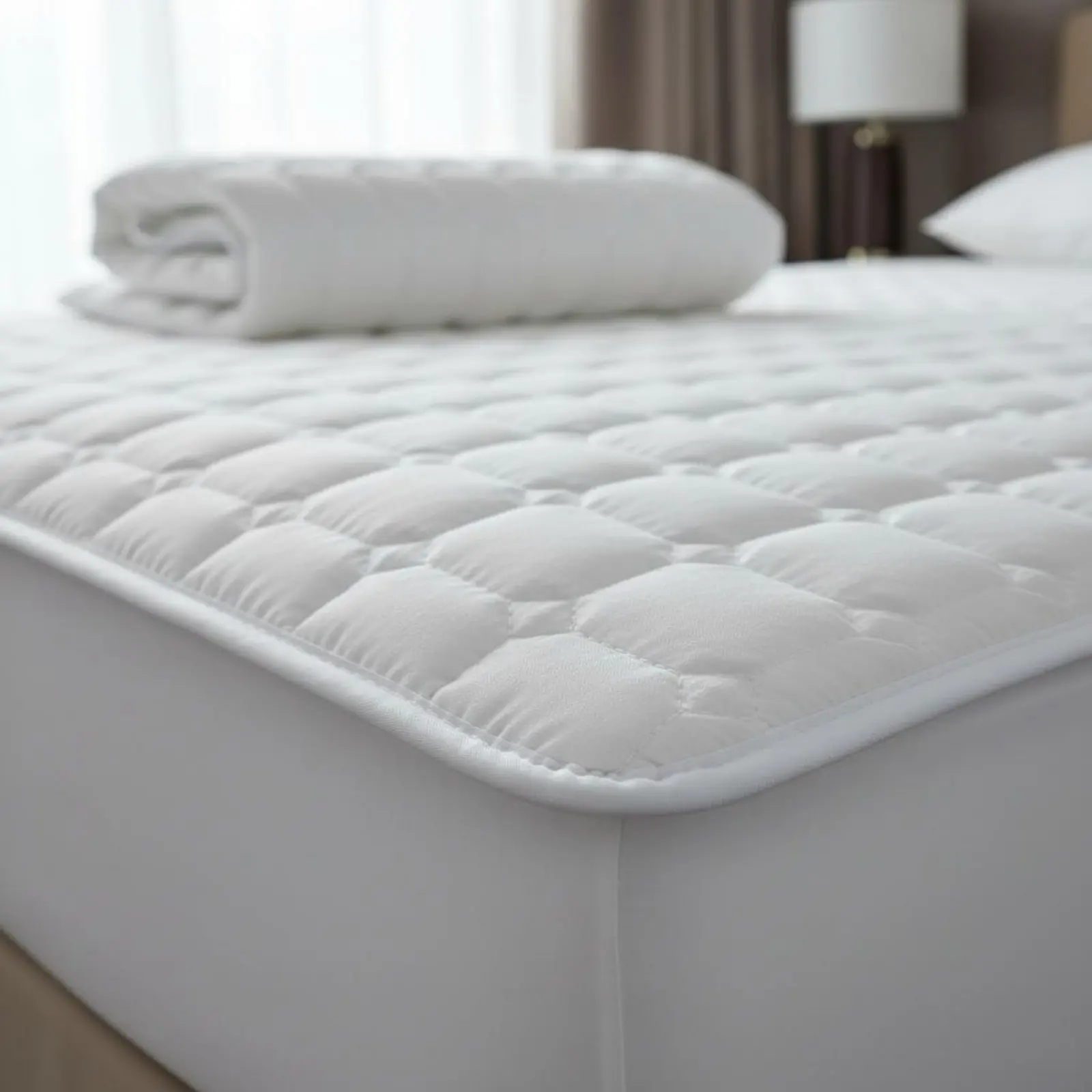 퀼트 매트리스 보호대 통기성 퀼트 매트리스 패드 패딩 침대 토퍼 방습 침구 액세서리 무소음