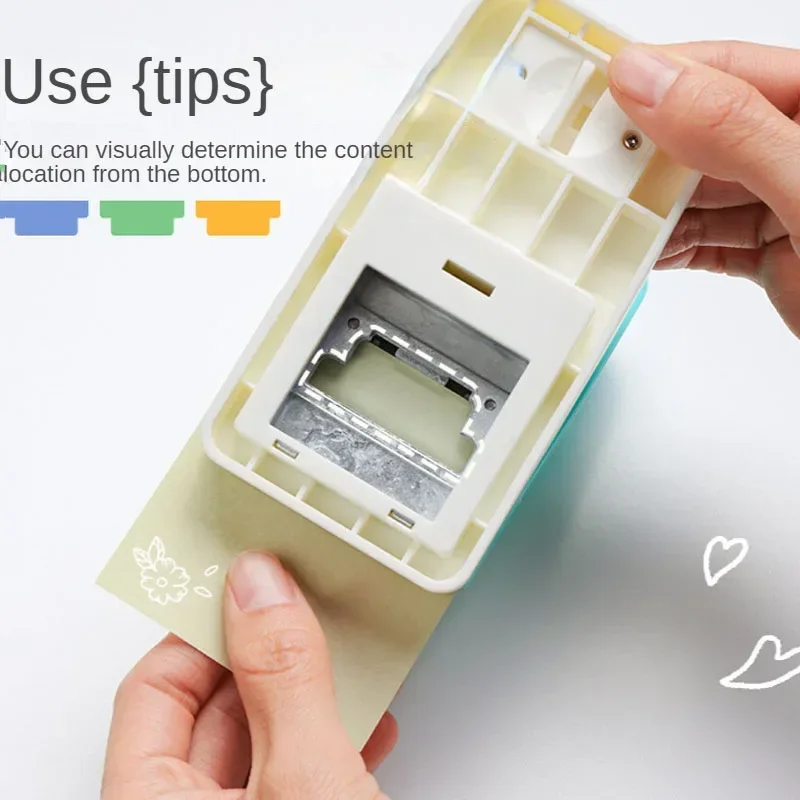 Loose-leaf Separator Label Punch Self-made Index Label DIY Bookmark Notepad Index Classification File Data Embossing Tool Hole punching tools,embossing maker